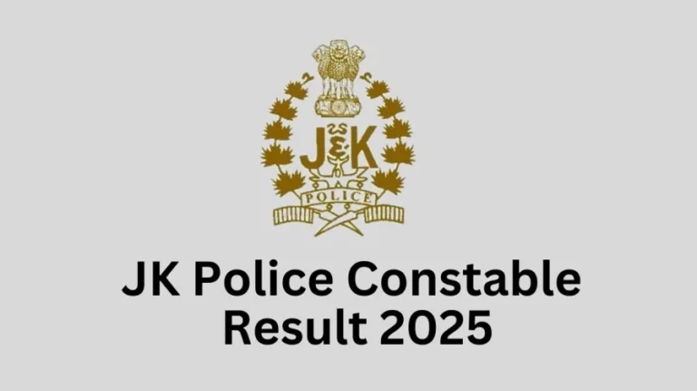 JK Police Constable Result 2025 Out, Merit List, and Result PDF